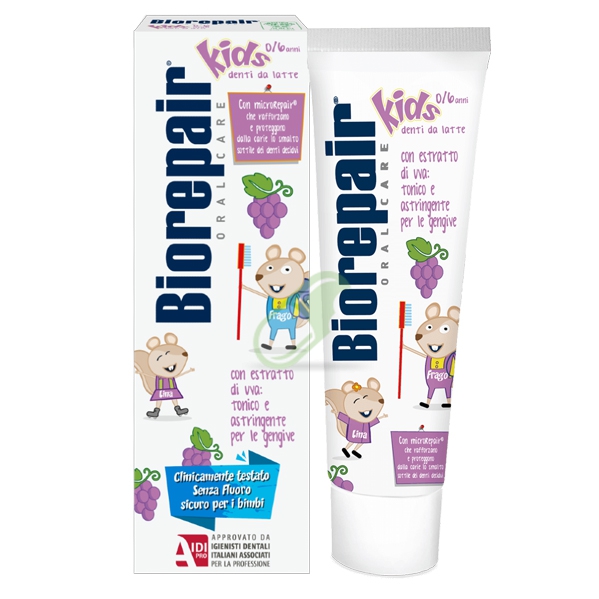Biorepair Linea Igiene Orale Biorepari Kids Dentifricio 0-6 anni Uva 50 ml