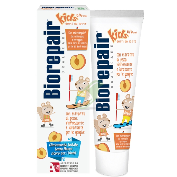 Biorepair Linea Igiene Orale Biorepari Kids Dentifricio 0 6 anni Pesca 50 ml