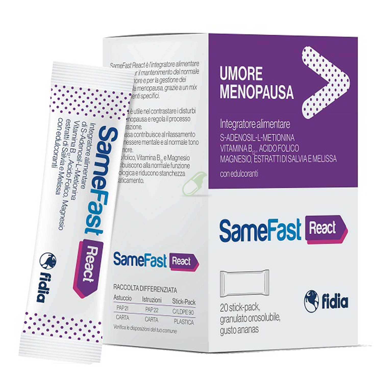 Fidia Farmaceutici Linea Benessere SameFast React Integratore 20 Stick-Pack