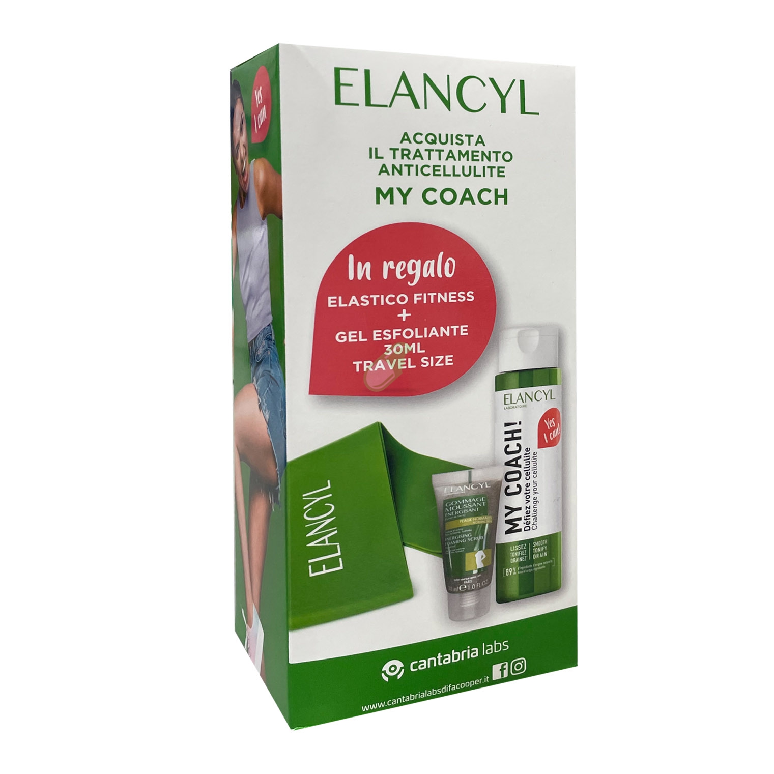 Elancyl Laboratoire My Coach Tubo 200 ml+ elastico+ gel esfoliante 30 ml