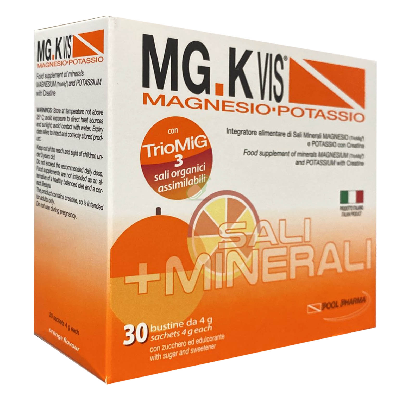 MG KVIS Linea Integratori Idrosalini Polvere Granulare 30 Bustine Arancia