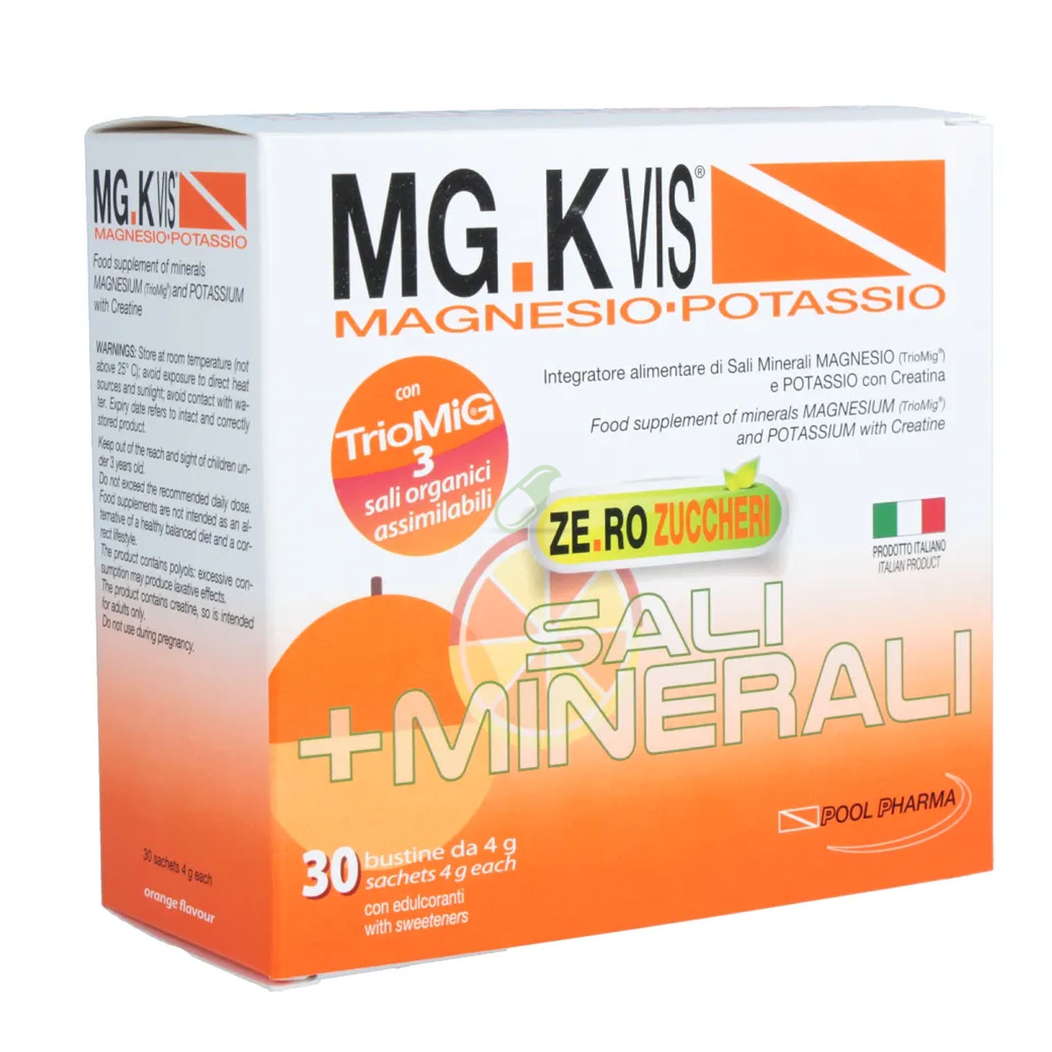 MGK VIS Linea Integratori Idrosalini Zero Zuccheri 15 Bustine Arancia