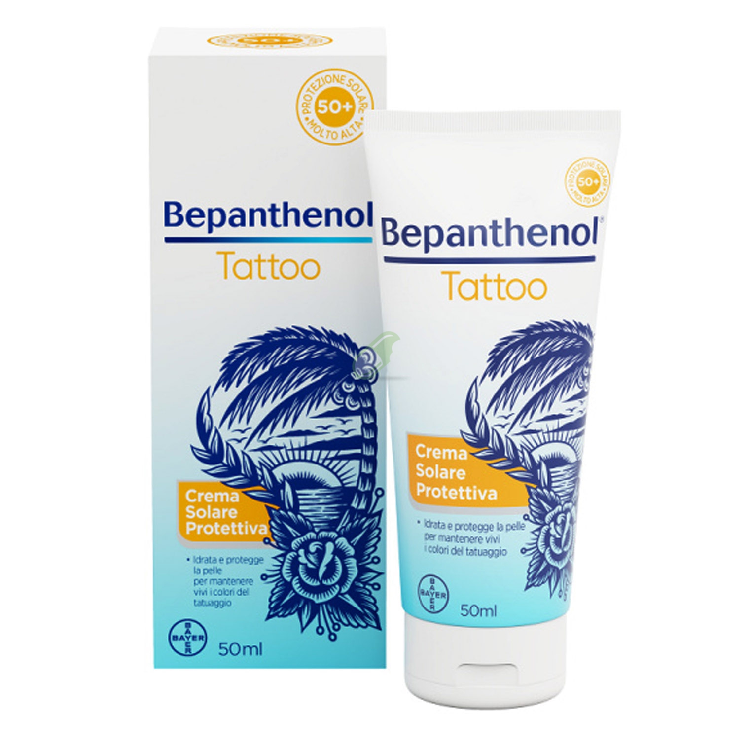 Bepanthenol Tattoo Linea Tatuaggi Crema Solare Protettiva SPF 50+ 50 ml