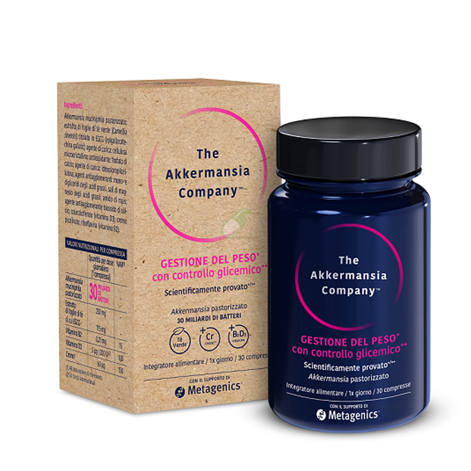 Metagenics Linea Controllo del peso Akkermansia Integratore 30 Compresse