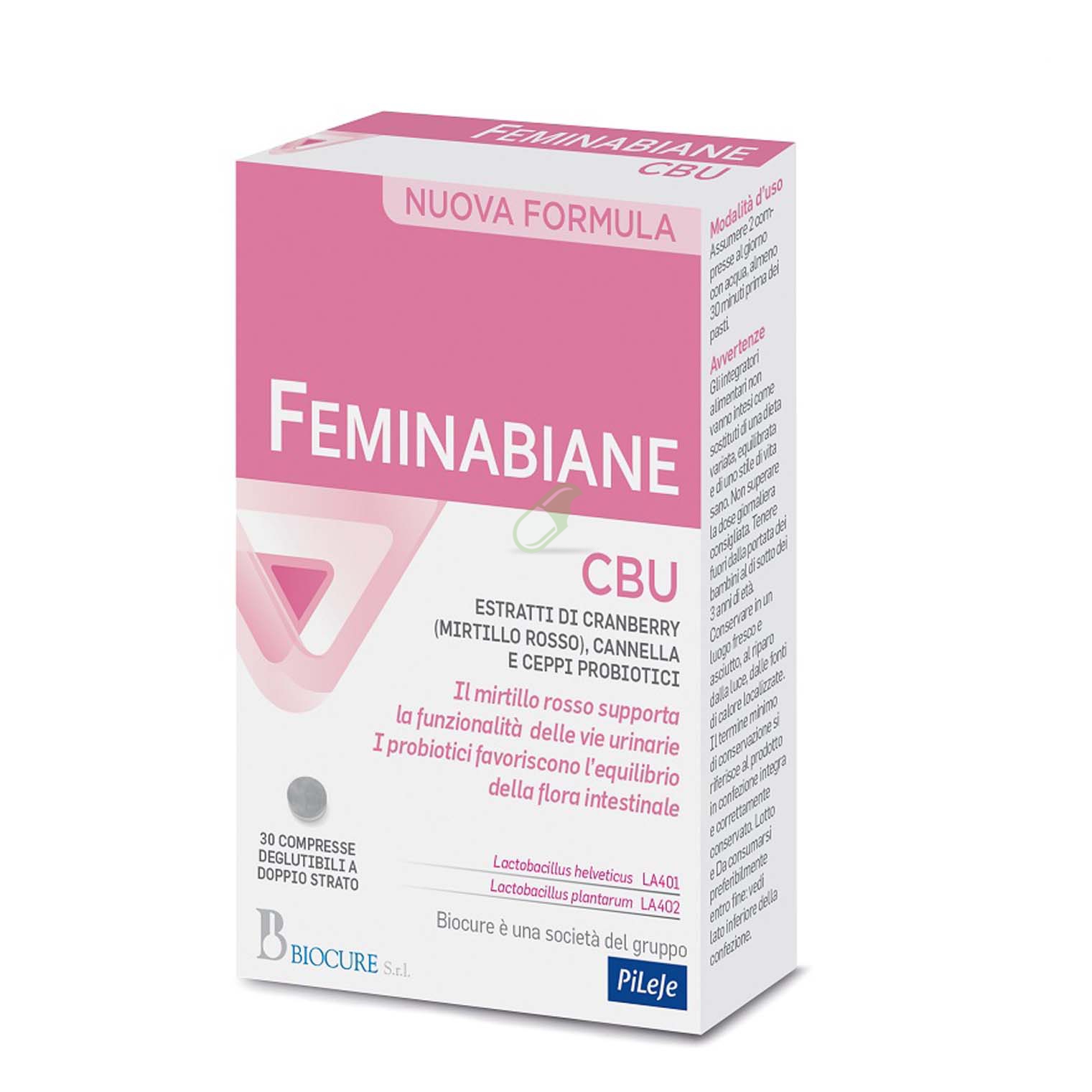 Biocure Linea Benessere delle vie Urinarie Feminabiane CBU Integratore 30 caps