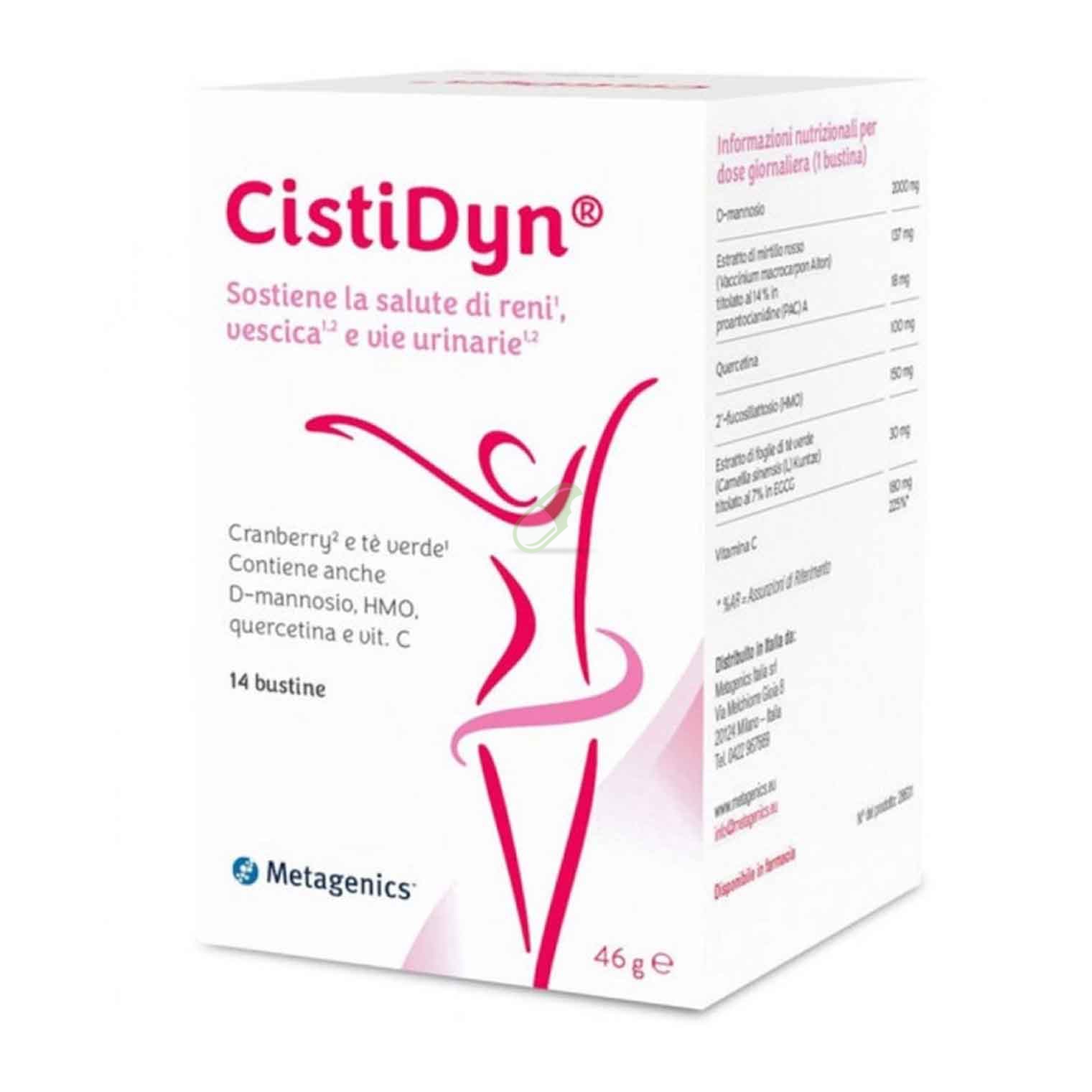 Metagenetics Linea Benessere delle Vie Urinarie Cistidyn Integratore 14 Buste