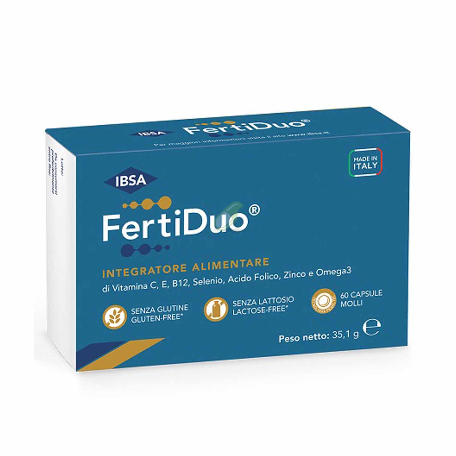 IBSA Farmaceutici Linea Benessere Uomo FertiDuo Integratore 60 Capsule Molli