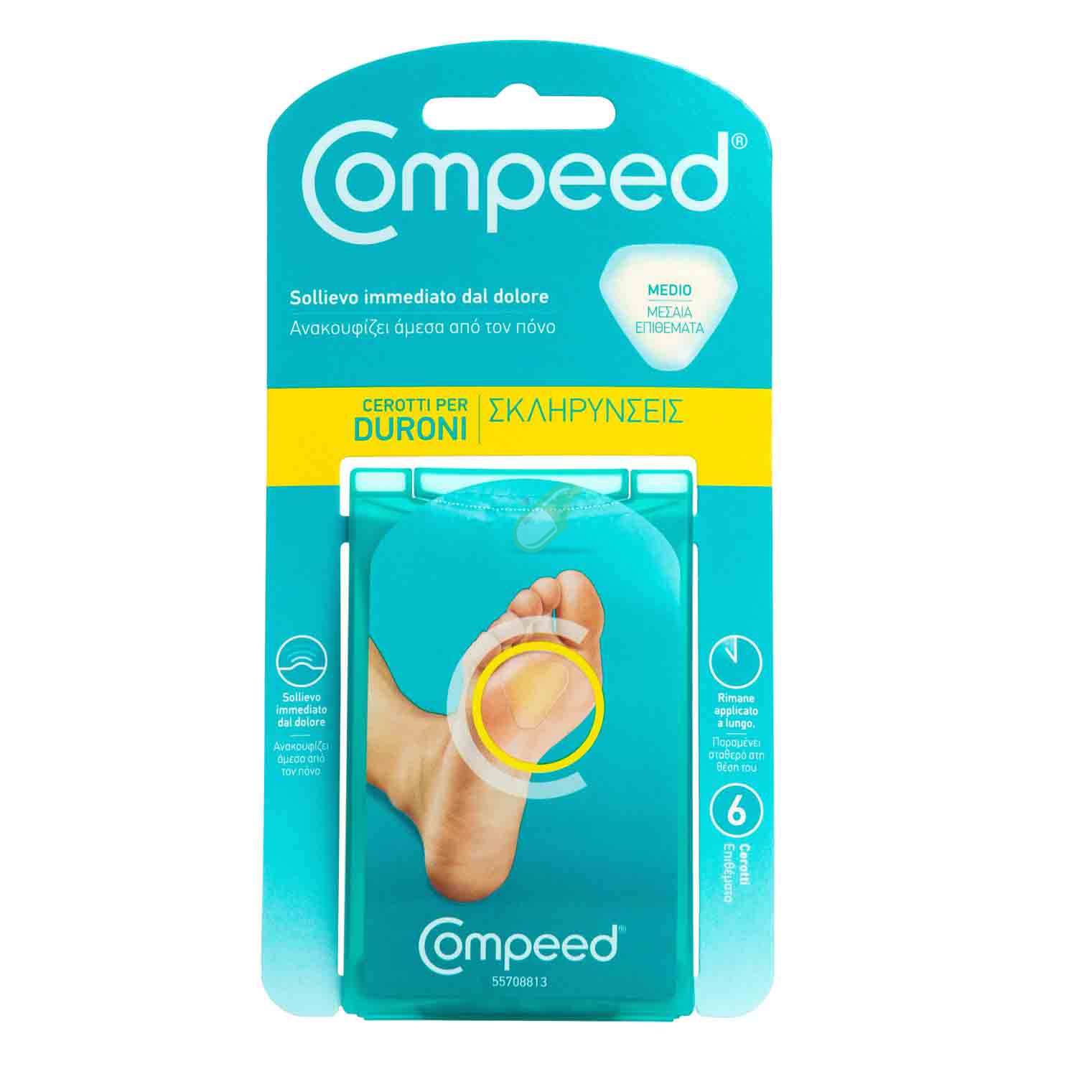 Compeed Cerotti per Duroni Pianta Misura Media 6 Cerotti