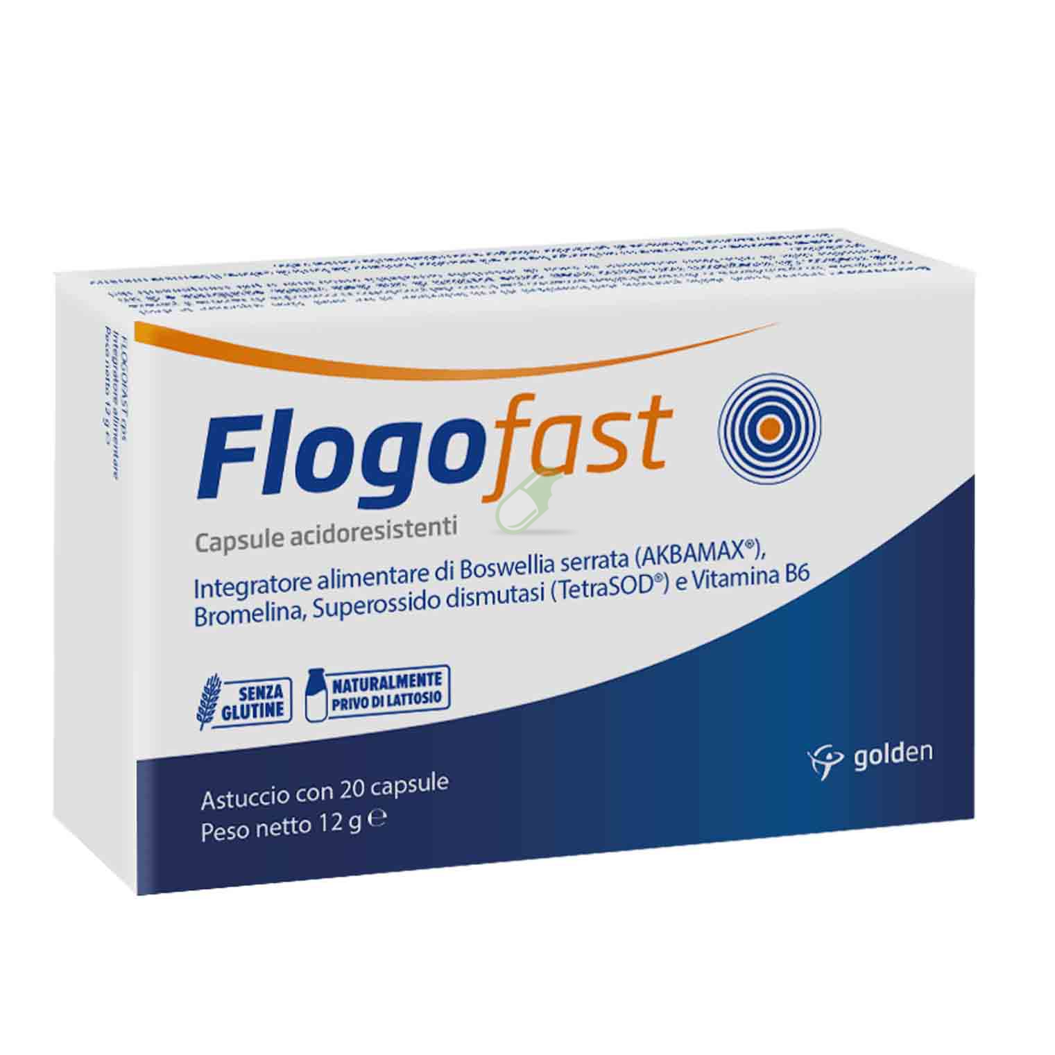 Golden Pharma Linea Benessere Flogofast Integratore 20 Capsule Acidoreststenti
