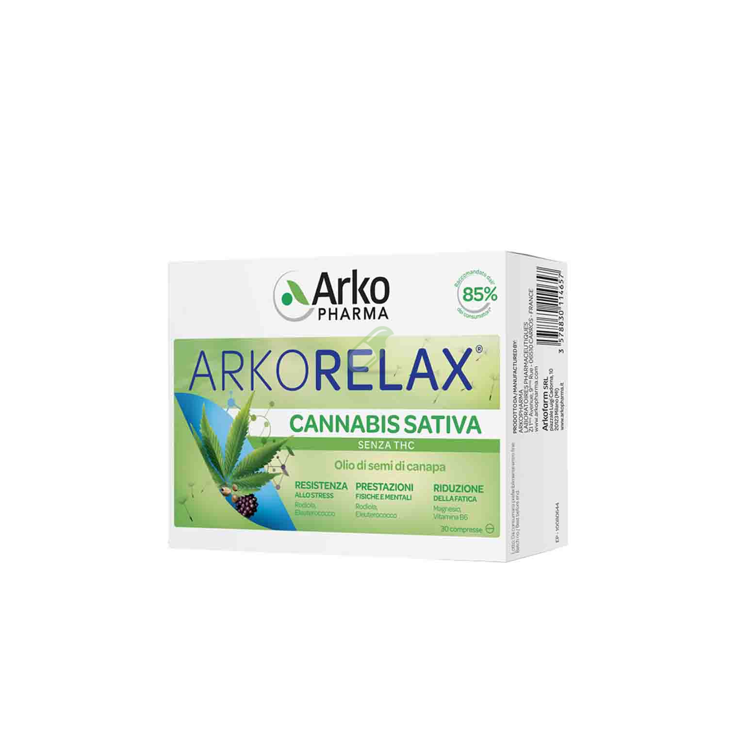 Arkofarm Linea Benessere e Serenit� Arkorelax Cannabis Sativa 30 Compresse