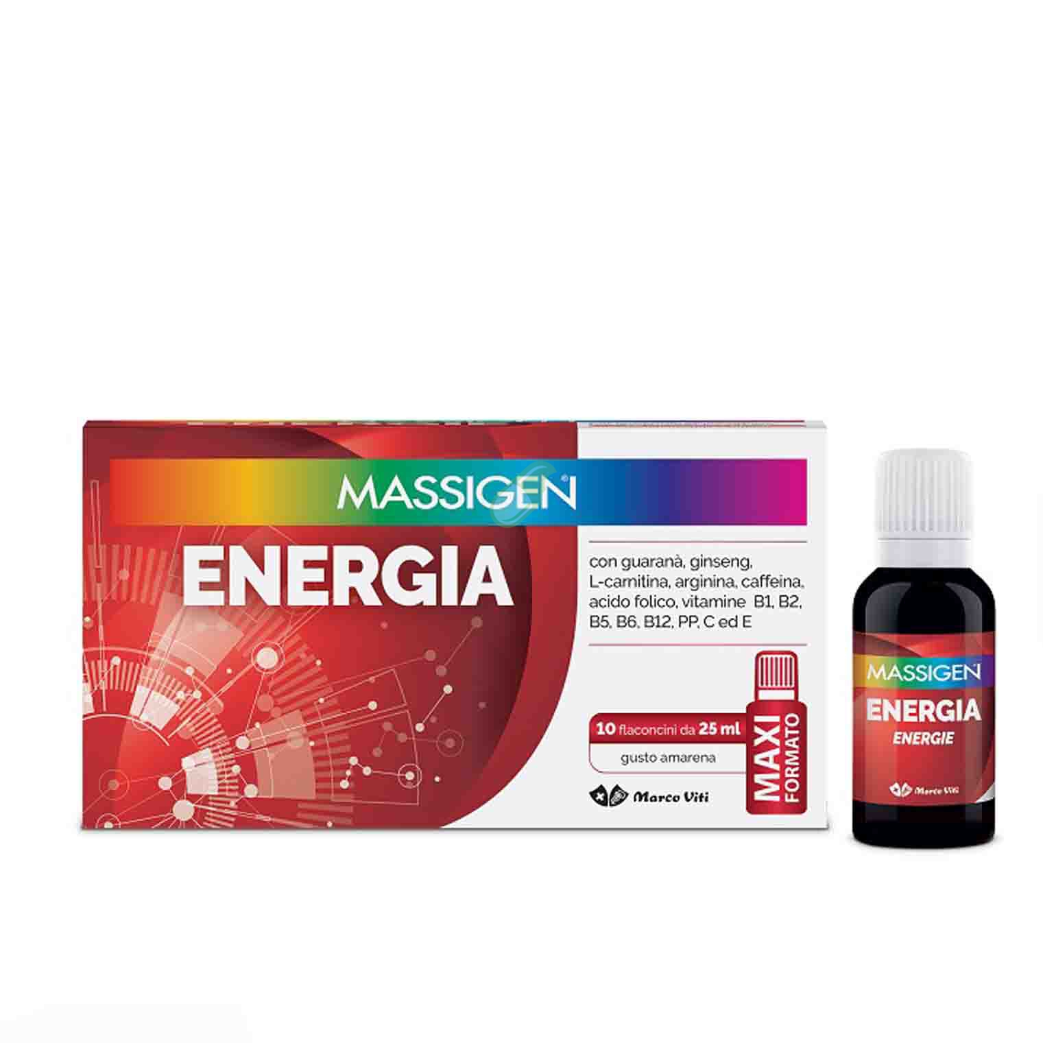 Massigen Linea Benessere ed Equilibrio Energia Integratore 10 Flaconcini 25 ml