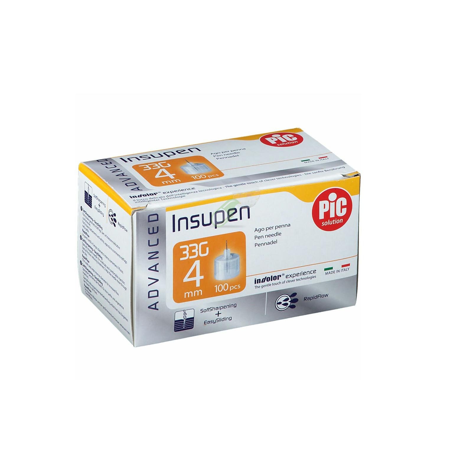 Pic Insupen Advanced  Ago Per Penna Da Insulina G 33 x 4 Mm 100 Pezzi
