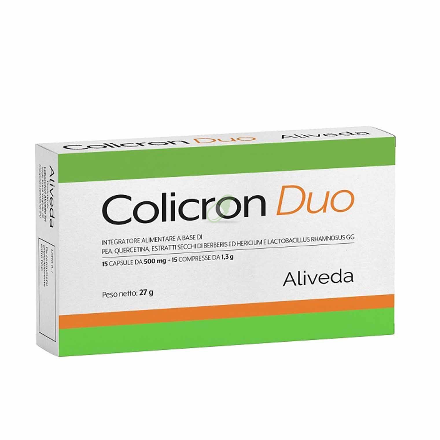 Laboratori Aliveda Linea Intestino Sano Colicron Duo Integratore 15 Cap + 15 Com