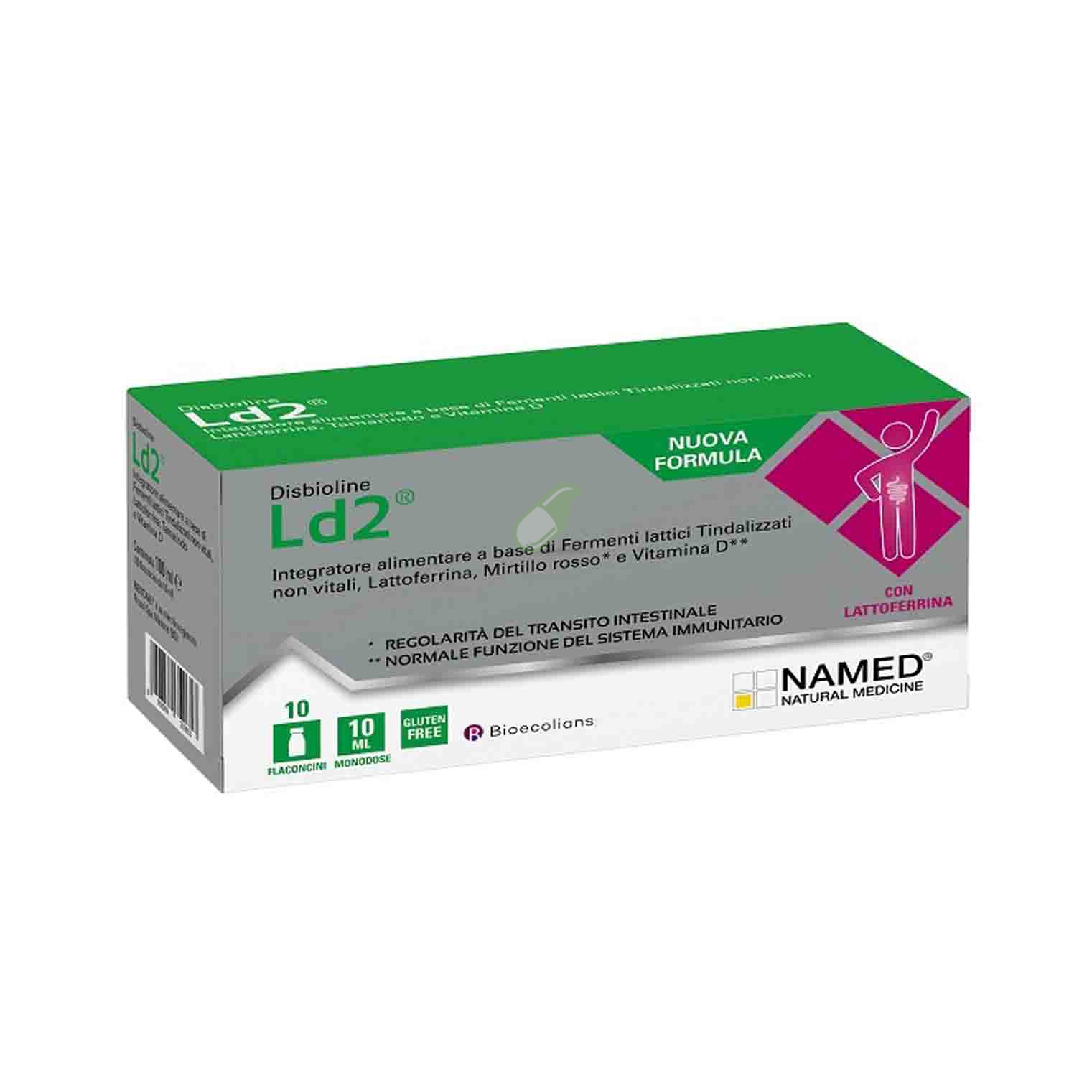 Named Linea Benessere Intestinale Disbioline LD2 Integratore 10 Flaconcini