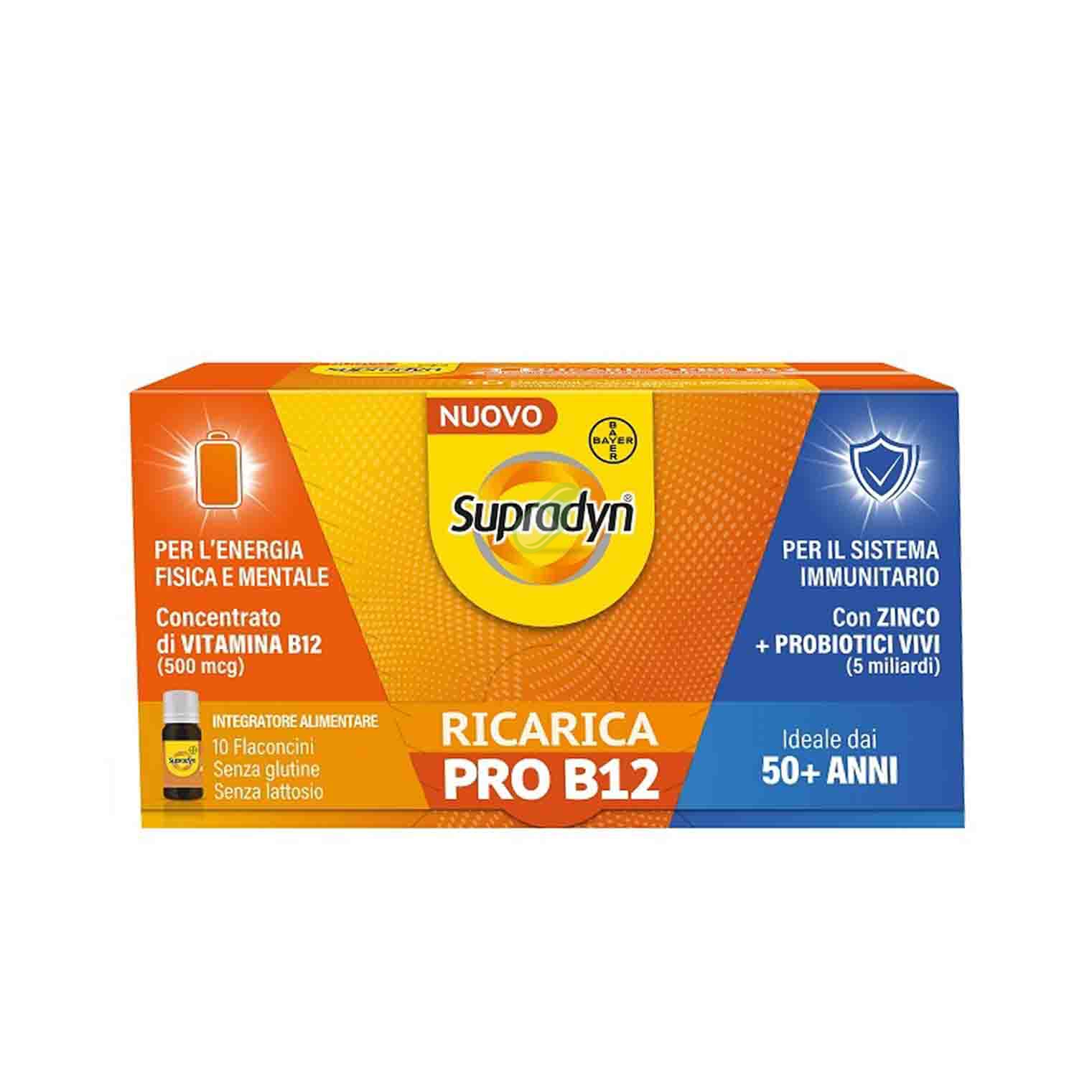 Supradyn Linea Ricarica Supradyn Ricarica Pro B12 Integratore 10 Flaconcini