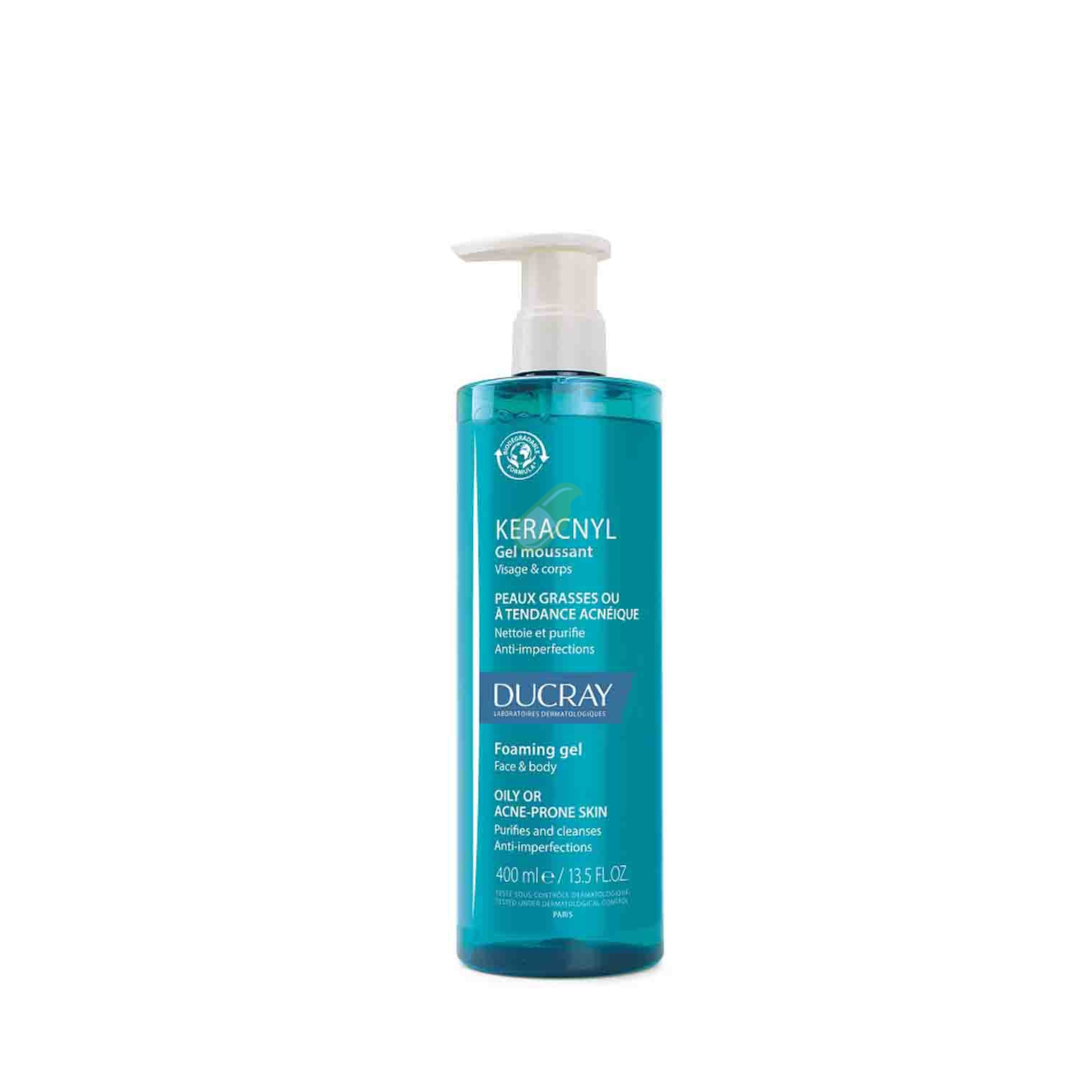 Ducray Linea Pelle Mista e Grassa Keracnyl Gel Detergente Purificante 400 ml