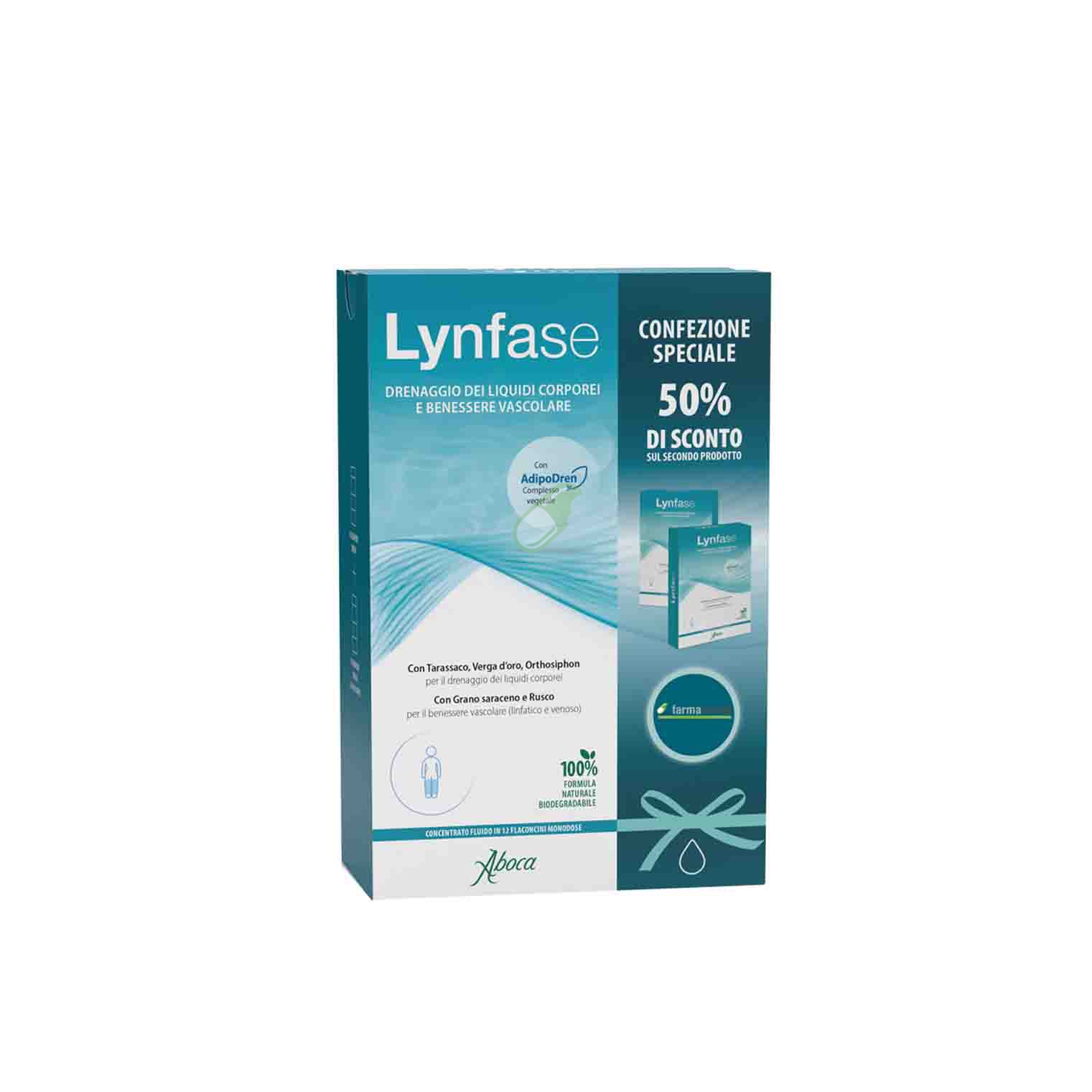 Aboca Linea Drenante Lynfase Concentrato Integratore 12 Fiale 1+1
