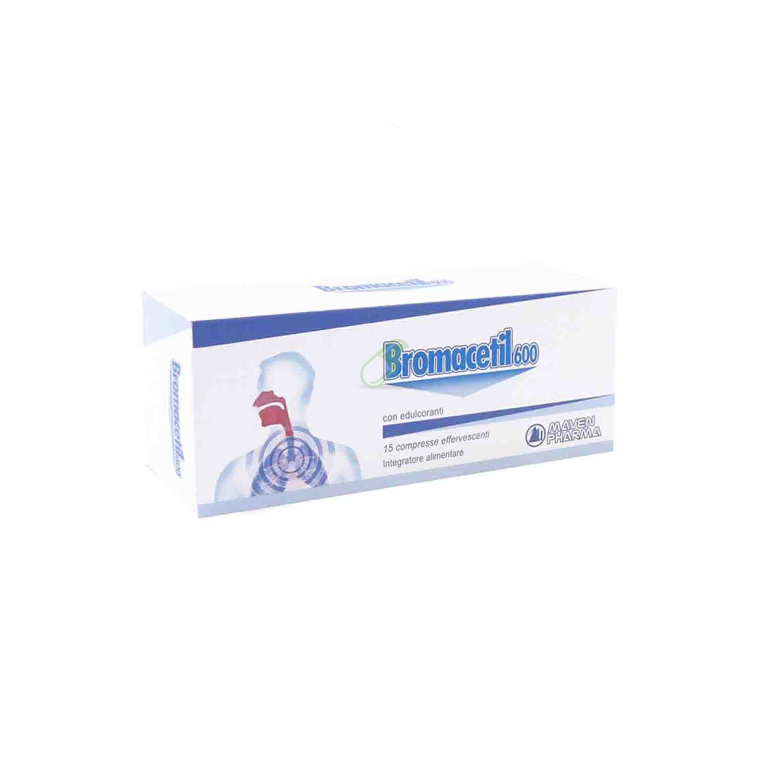 Maven Pharma Linea Benessere vie Aeree Bromacetil 600 Integratore 15 Cpr Eff.