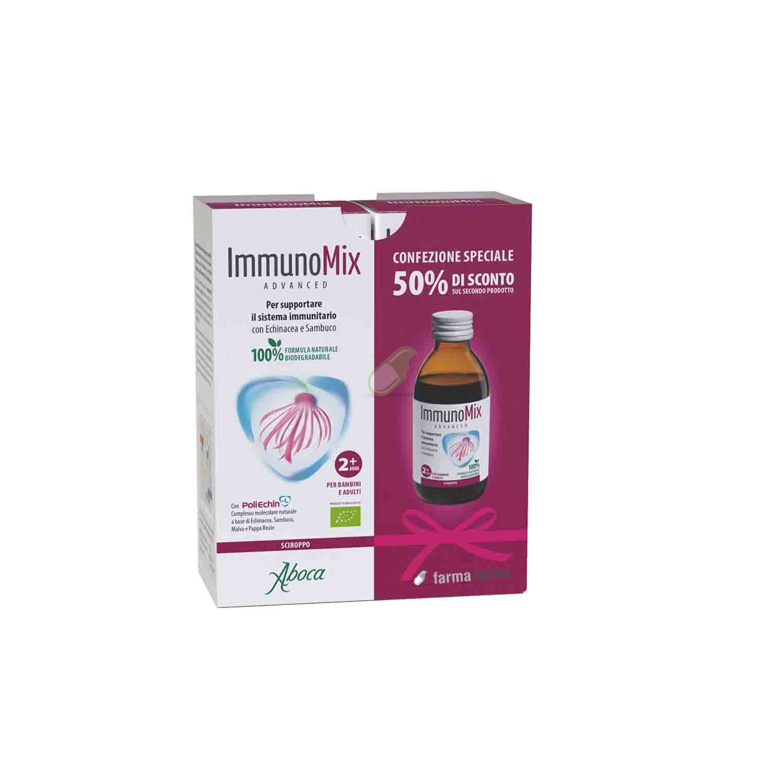Aboca Naturaterapia Linea Difese Immunitarie ImmunoMix Advanced Sciroppo 210g x2