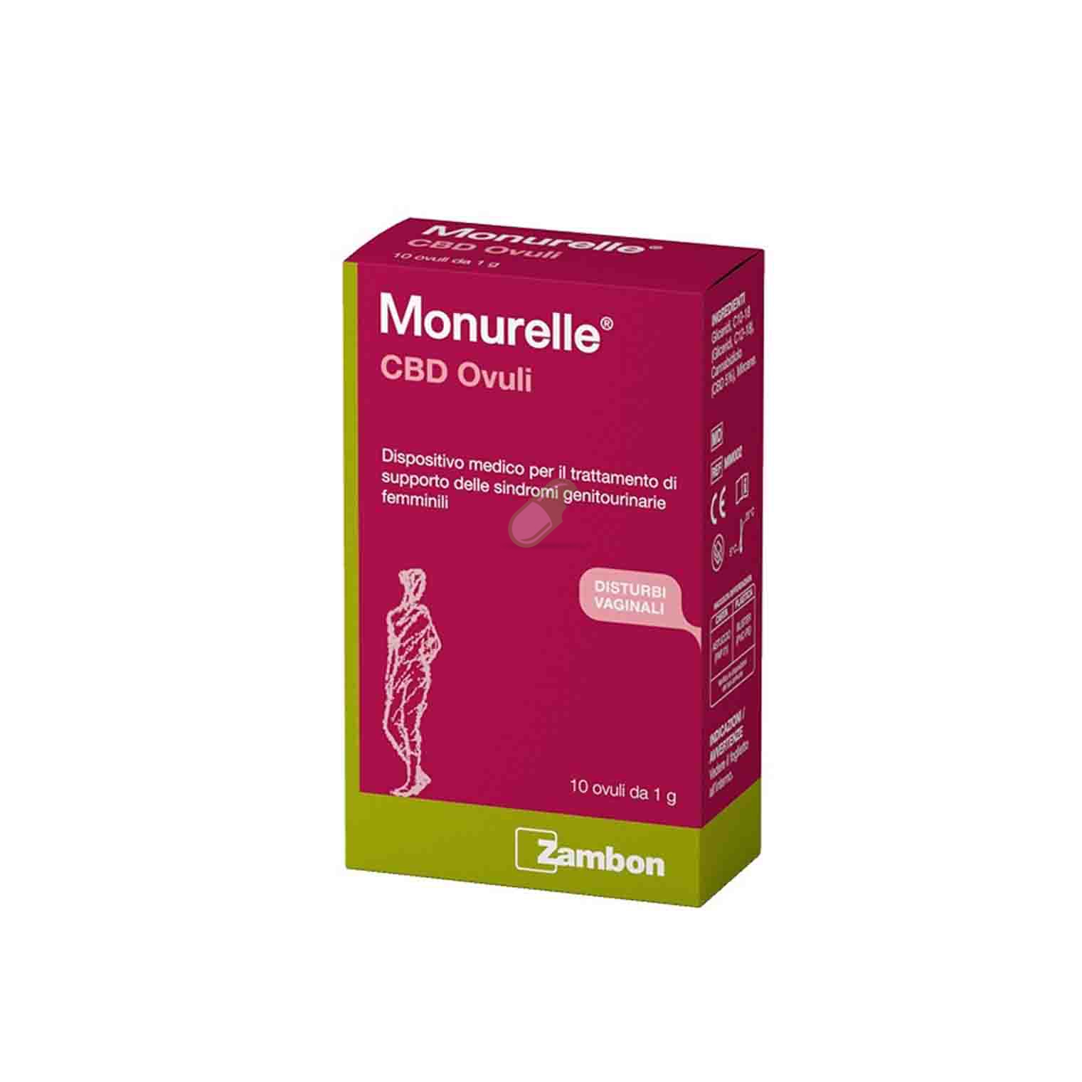 Zambon Linea Benessere Donna Monurelle CBD 10 Ovuli Vaginali