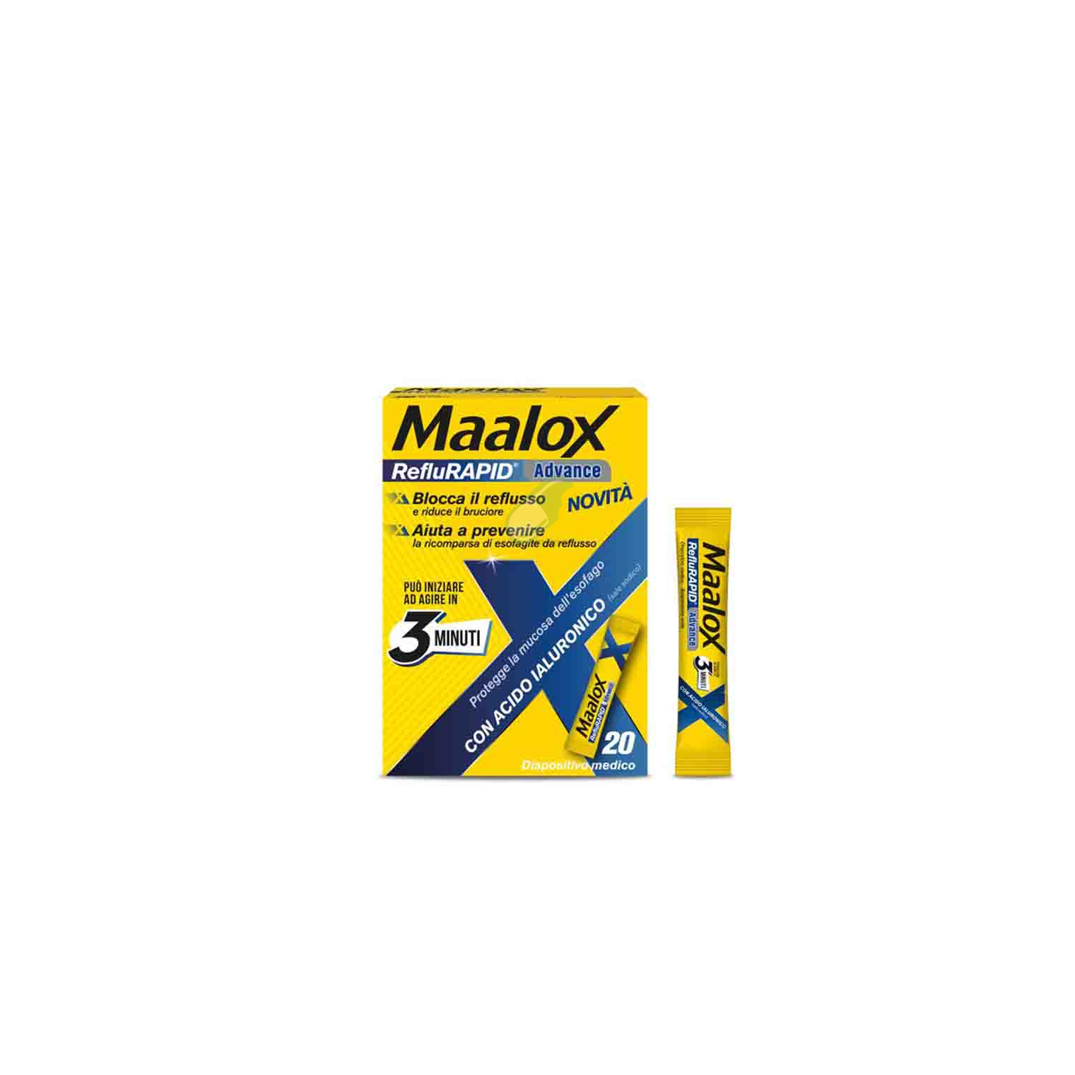 Sanofi  Linea Benessere dello Stomaco Maalox RefluRapid Advance 20 Bustine 10 ml