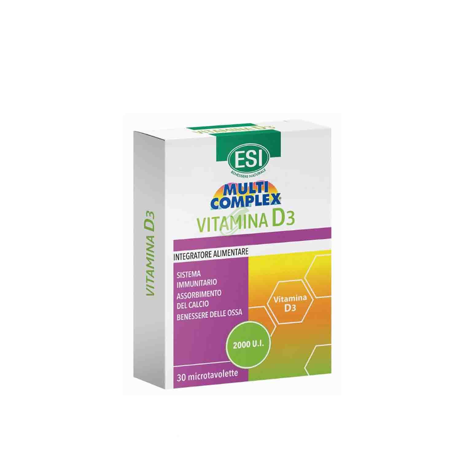 Esi Linea Benessere delle Ossa Multicomplex Vitamina D3 Integratore 30 Tavolette