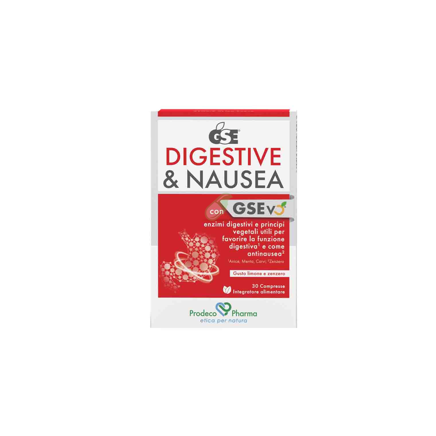 Prodeco Pharma Linea Stomaco Sano GSE Digestive e Nausea 30 compresse