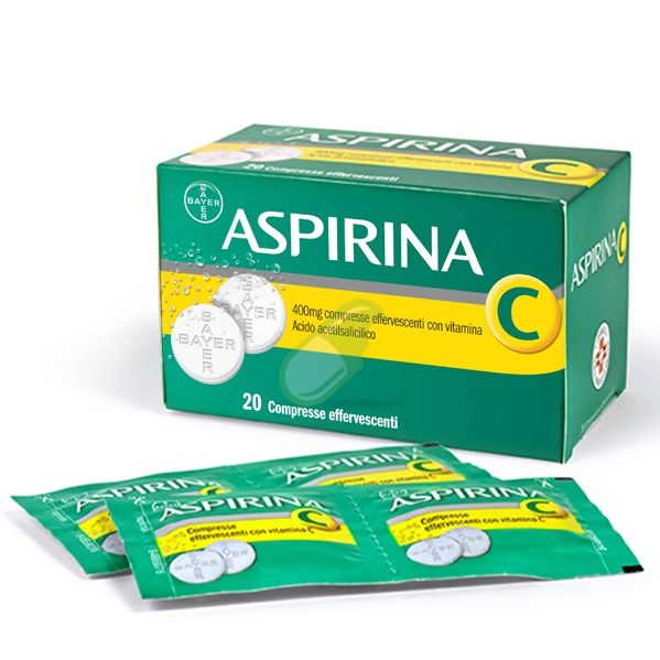 Aspirina C 400 Mg Compresse Effervescenti Con Vitamina C 20 Compresse In Strip Al/Pe/Carta-Pe/Al/Surlyn