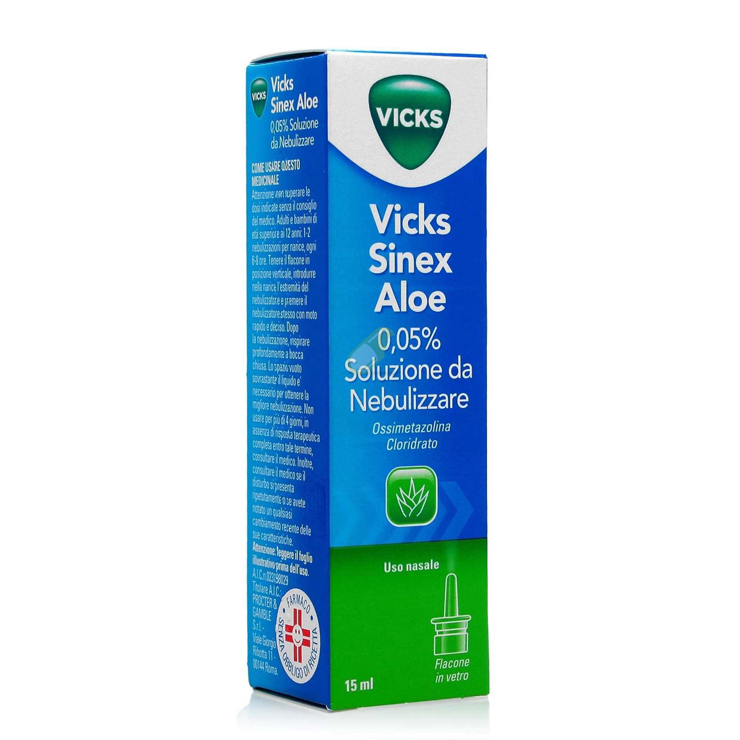 Vicks Sinex Aloe Aloe 0,05% Soluzione Da Nebulizzare Flacone Nebulizzatore 15 Ml