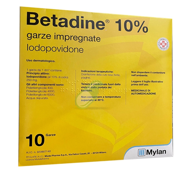 Betadine 10% Garze Impregnate 10 Garze