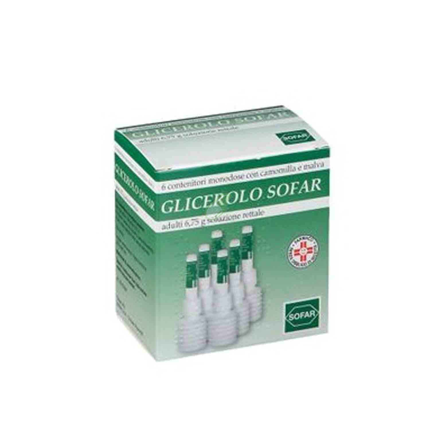 Glicerolo Sofar Adulti 6,75 G Soluzione Rettale 6 Contenitori Monodose Con Camomilla E Malva