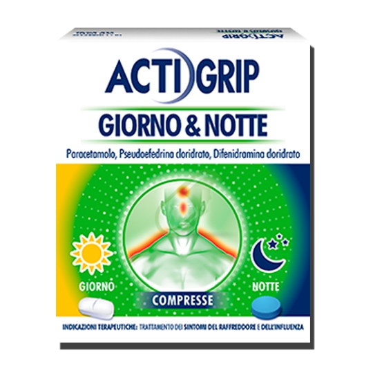 Actigrip Giorno &amp; Notte 12 cpr Giorno + 500 Mg +&hellip; Farmafarma.it