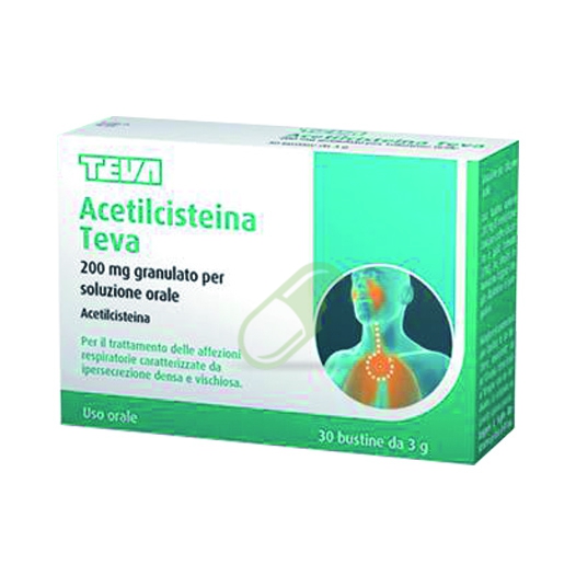 Acetilcisteina Teva 200 Mg Granulato Per Soluzione Orale 30 Bustine