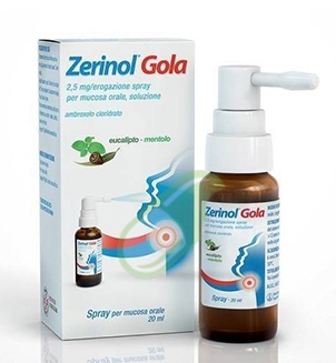 Zerinol Gola 2,5 Mg/Erogazione Spray Mucosa Orale, Soluzione 1 Fl In Vetro 20Ml Con Pompa Dosatrice E Adattatore