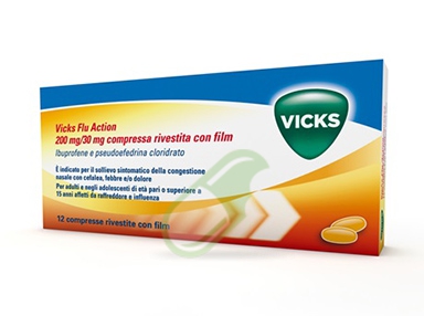 Vicks Flu Action 200 Mg + 30 Mg Compresse Rivestite Con Film 12 Compresse In Blister Pvc/Pctfe-Al
