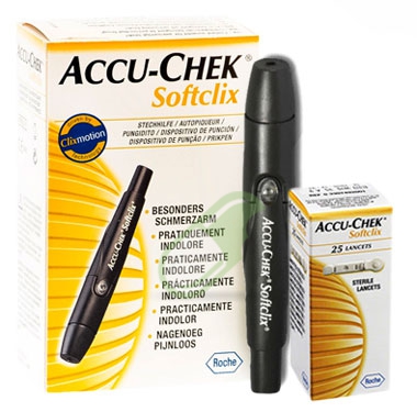Accu-Chek Linea Controllo Glicemia SoftClix Dispositivo Pungidito + 25 Lancette