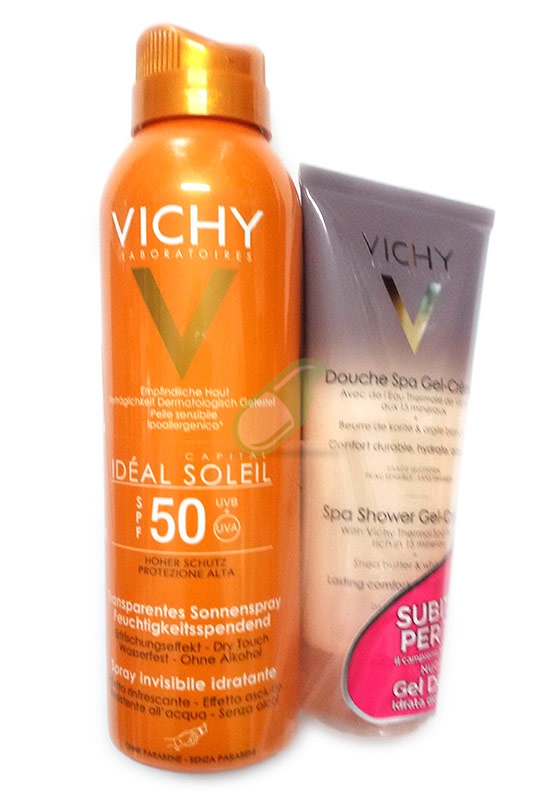Vichy Linea Ideal Soleil SPF50 Spray Solare Invisibile + Doccia SPA Gel Crema